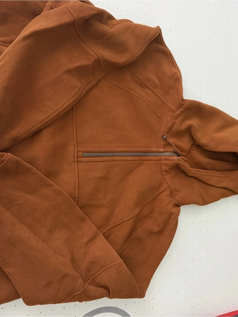 Lululemon Cozy Crop 1-4 Zip Hoodie in Rust Brown